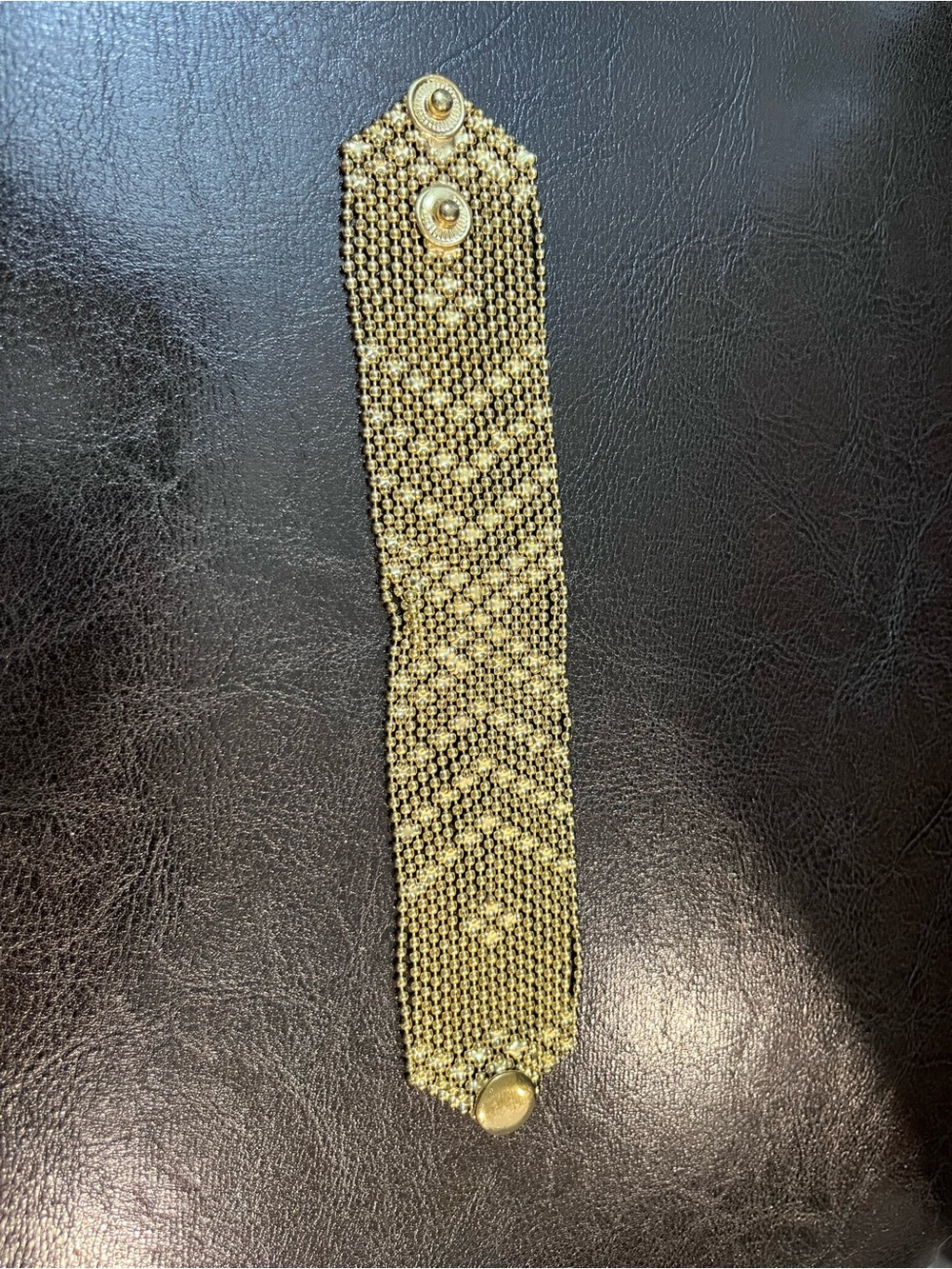 Gold Mesh Snap Cuff Bracelet - Accessory